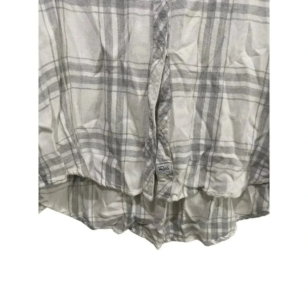Rails Hunter White Long Sleeve Plaid Button Down … - image 2